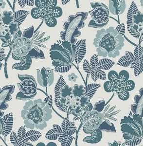 Jana Teal Jacobean Wallpaper by A-Street Prints