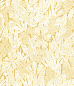 Bannon Yellow Leaves Wallpaper by A-Street Prints