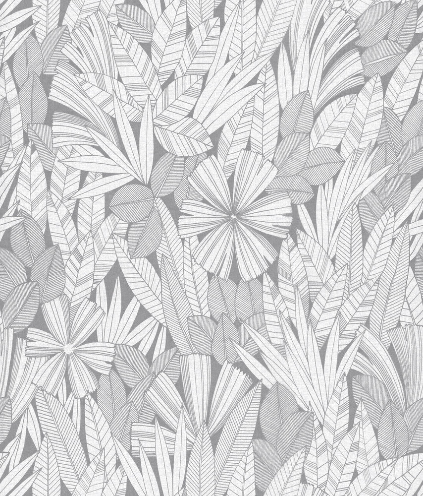 Bannon Grey Leaves Wallpaper by A-Street Prints Happy Covers about 56.4 square feet 20.5-in by 33-ft long roll Unpasted 24 - Fabric Carolina -