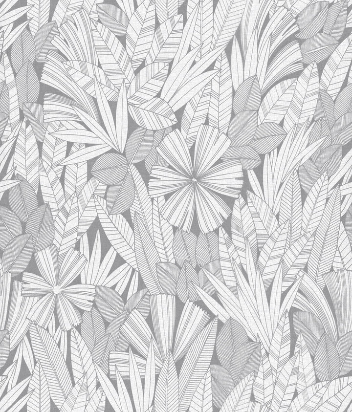 Bannon Grey Leaves Wallpaper by A-Street Prints Happy Covers about 56.4 square feet 20.5-in by 33-ft long roll Unpasted 24 - Fabric Carolina -