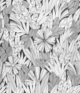 Bannon Black Leaves Wallpaper by A-Street Prints