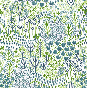 Chilton Teal Wildflowers Wallpaper by A-Street Prints