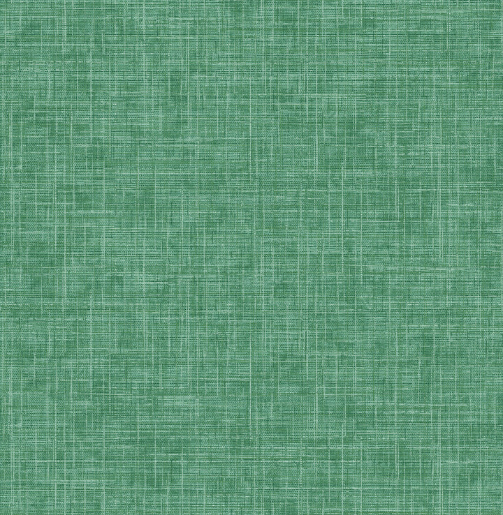 Emerson Green Faux Linen Wallpaper by A-Street Prints Happy Covers about 56.4 square feet 20.5-in by 33-ft long roll Unpasted 0 - Fabric Carolina -