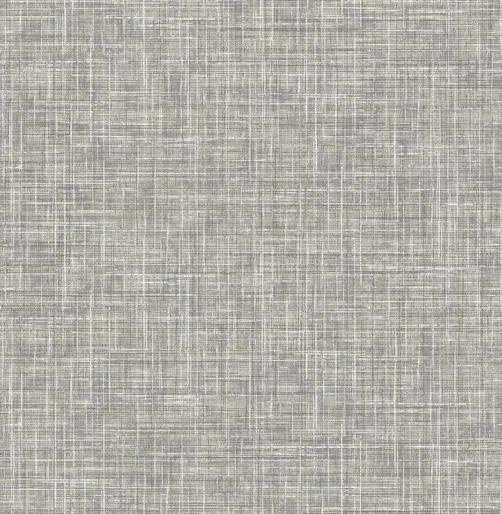 Emerson Grey Faux Linen Wallpaper by A-Street Prints Happy Covers about 56.4 square feet 20.5-in by 33-ft long roll Unpasted 0 - Fabric Carolina -