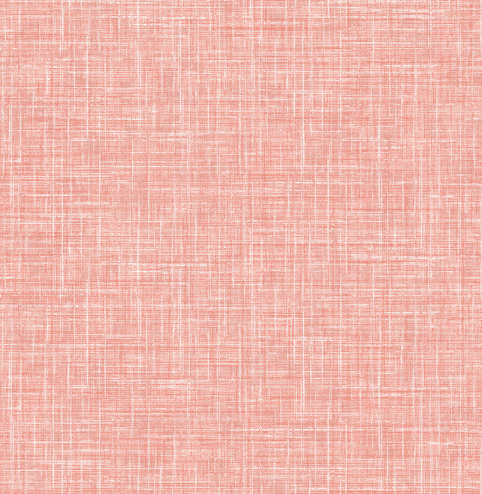 Emerson Coral Faux Linen Wallpaper by A-Street Prints Happy Covers about 56.4 square feet 20.5-in by 33-ft long roll Unpasted 0 - Fabric Carolina -