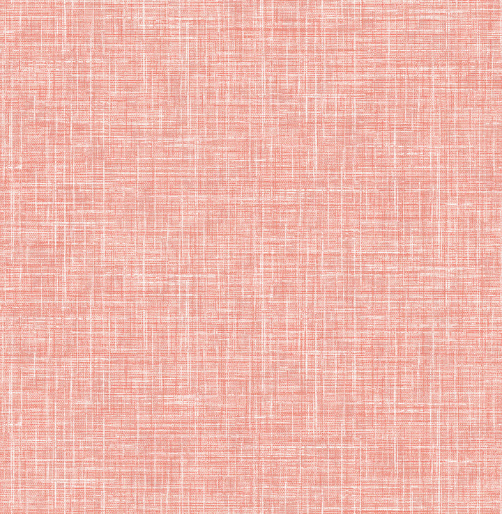 Emerson Coral Faux Linen Wallpaper by A-Street Prints Happy Covers about 56.4 square feet 20.5-in by 33-ft long roll Unpasted 0 - Fabric Carolina -