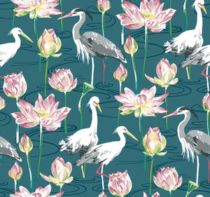 Barton Teal Heron Wallpaper by A-Street Prints