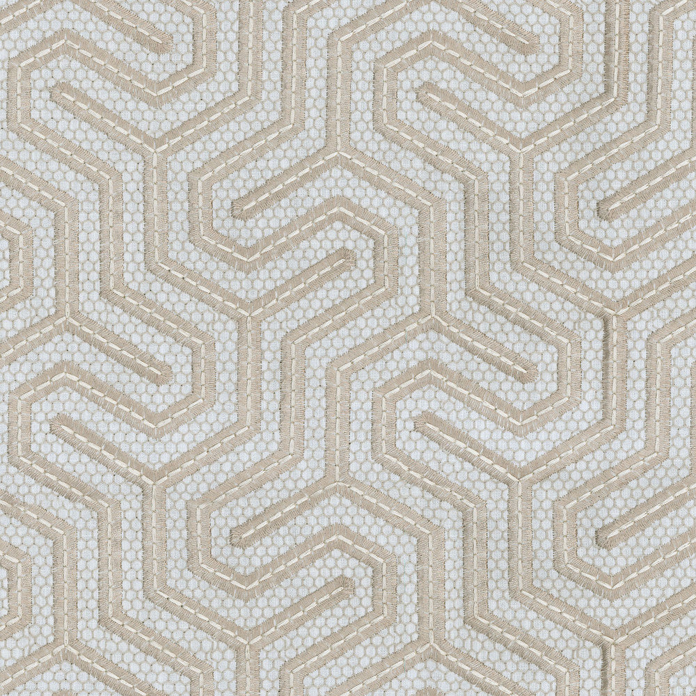 Cayden Emb Sand 408170 by PKL Studio Fabric - BASE: 83% POLYESTER 11% COTTON 6% LINEN, EMB: 61% RAYON 29% COTTON India 51000 Horizontal: 6.5 and Vertical: 6.25 56 - Fabric Carolina -