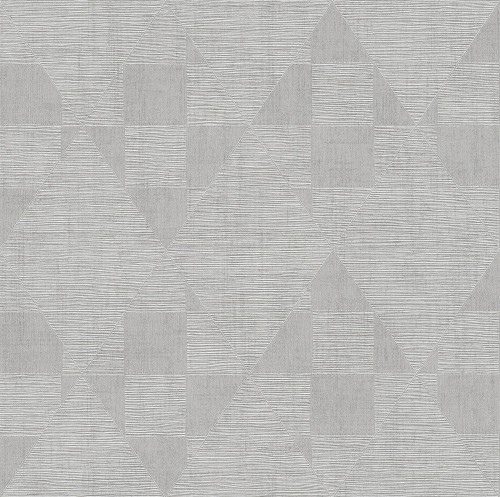 Wegener Sterling Geometric Wallpaper by Advantage Titanium Covers about 57.5 square feet 20.9-in by 33-ft long roll Unpasted 10.2 - Fabric Carolina -