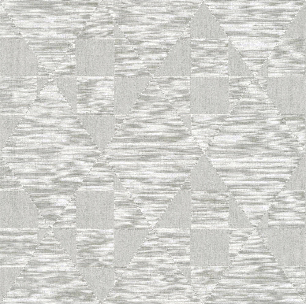 Wegener Silver Geometric Wallpaper by Advantage Titanium Covers about 57.5 square feet 20.9-in by 33-ft long roll Unpasted 10.2 - Fabric Carolina -