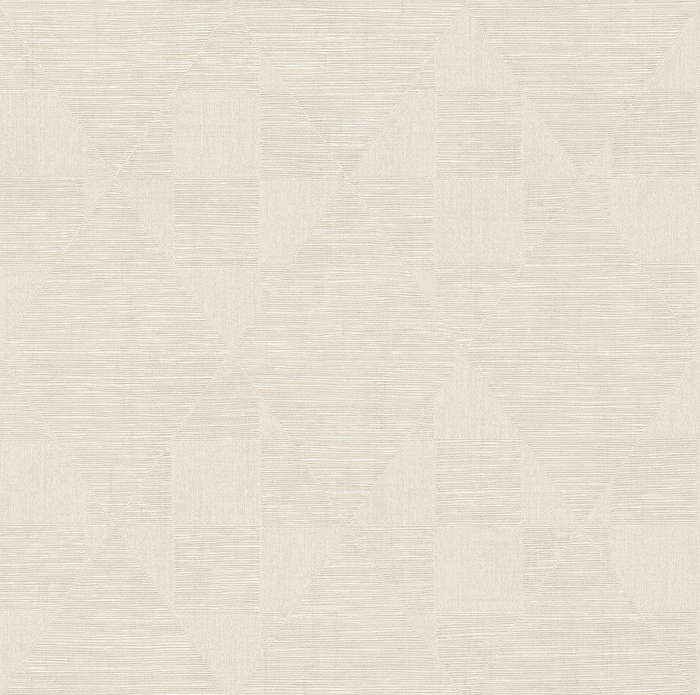 Wegener Ivory Geometric Wallpaper by Advantage Titanium Covers about 57.5 square feet 20.9-in by 33-ft long roll Unpasted 10.2 - Fabric Carolina -