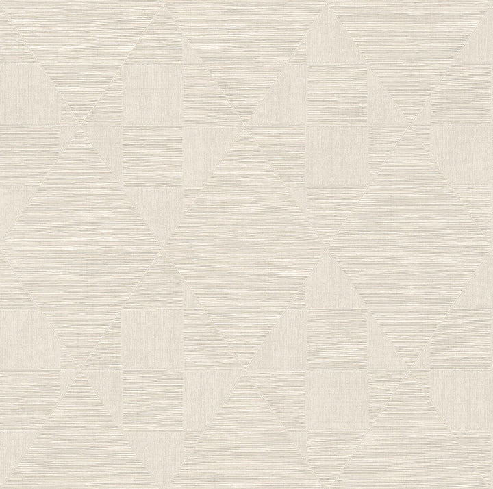 Wegener Ivory Geometric Wallpaper by Advantage Titanium Covers about 57.5 square feet 20.9-in by 33-ft long roll Unpasted 10.2 - Fabric Carolina -