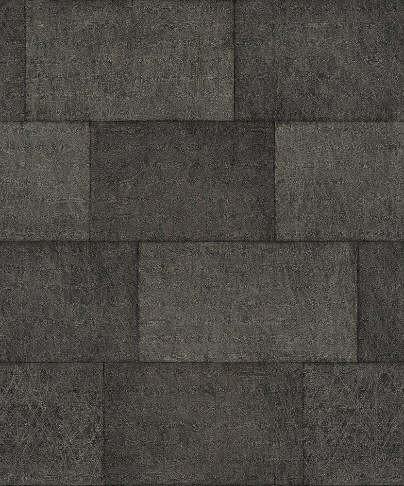 Lyell Charcoal Stone Wallpaper by Advantage Titanium Covers about 57.5 square feet 20.9-in by 33-ft long roll Unpasted 25.2 - Fabric Carolina -