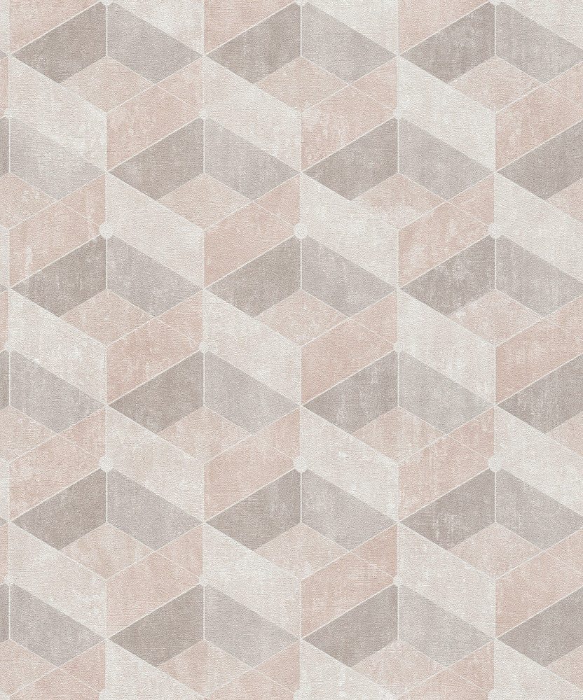 Muir Pastel Geo Wallpaper by Advantage Titanium Covers about 57.5 square feet 20.9-in by 33-ft long roll Unpasted 8.3 - Fabric Carolina -