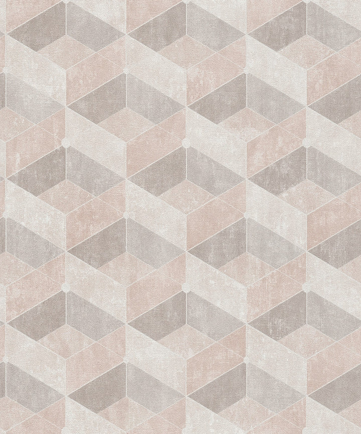 Muir Pastel Geo Wallpaper by Advantage Titanium Covers about 57.5 square feet 20.9-in by 33-ft long roll Unpasted 8.3 - Fabric Carolina -