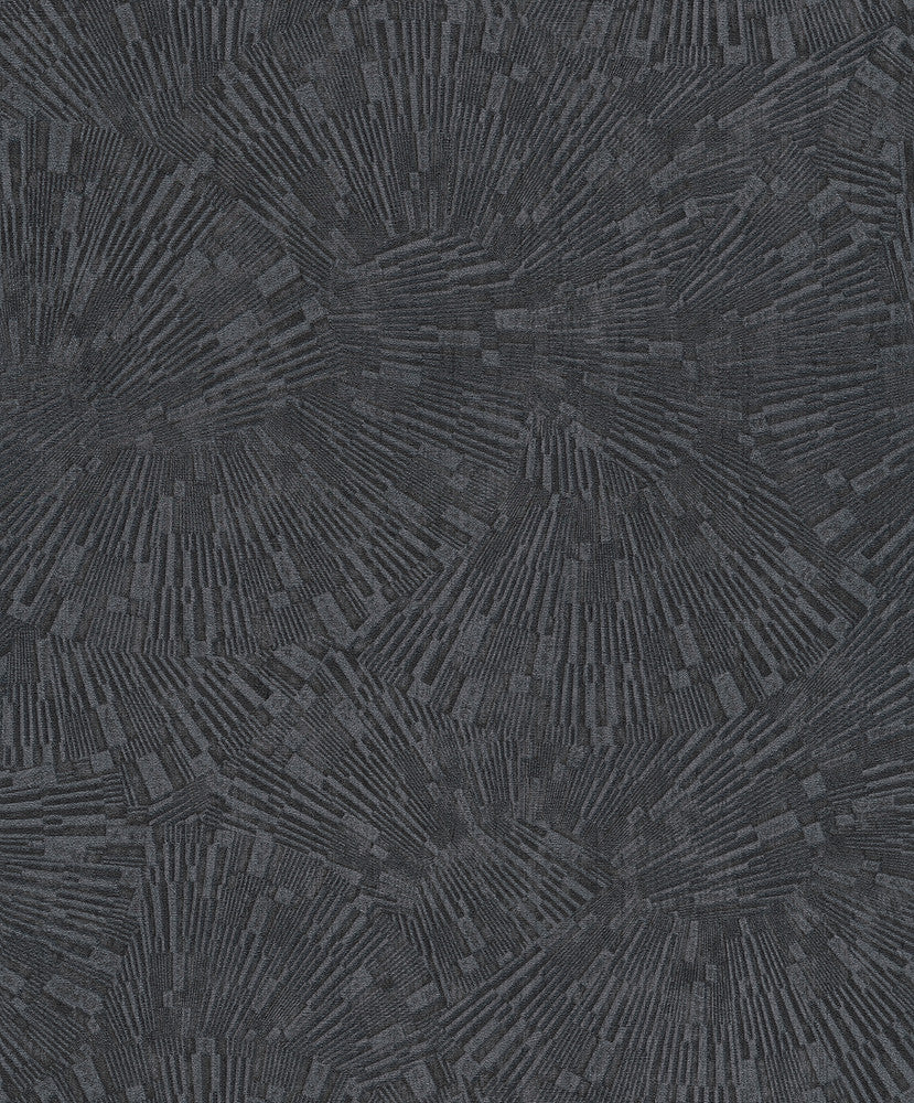 Agassiz Black Burst Wallpaper by Advantage Titanium Covers about 57.5 square feet 20.9-in by 33-ft long roll Unpasted 25.2 - Fabric Carolina -