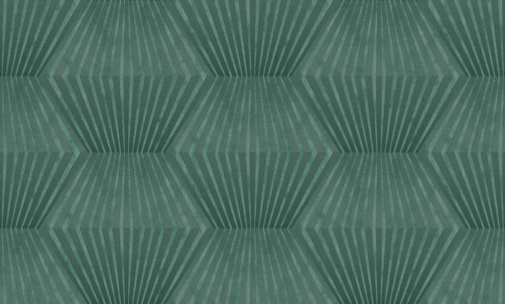 Lehnmann Teal Geo Wallpaper by Advantage Titanium Covers about 57.5 square feet 20.9-in by 33-ft long roll Unpasted 12.6 - Fabric Carolina -