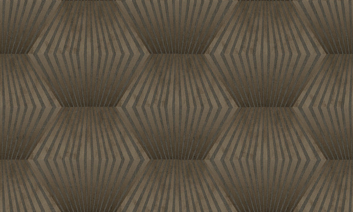 Lehnmann Coffee Geo Wallpaper by Advantage Titanium Covers about 57.5 square feet 20.9-in by 33-ft long roll Unpasted 12.6 - Fabric Carolina -