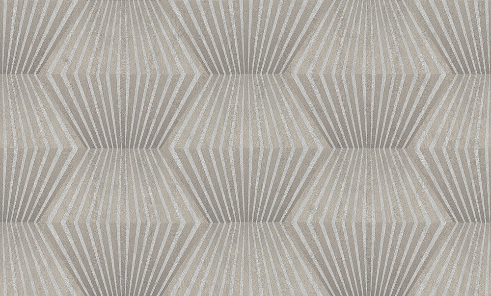 Lehnmann Taupe Geo Wallpaper by Advantage Titanium Covers about 57.5 square feet 20.9-in by 33-ft long roll Unpasted 12.6 - Fabric Carolina -