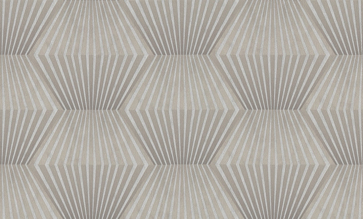 Lehnmann Taupe Geo Wallpaper by Advantage Titanium Covers about 57.5 square feet 20.9-in by 33-ft long roll Unpasted 12.6 - Fabric Carolina -