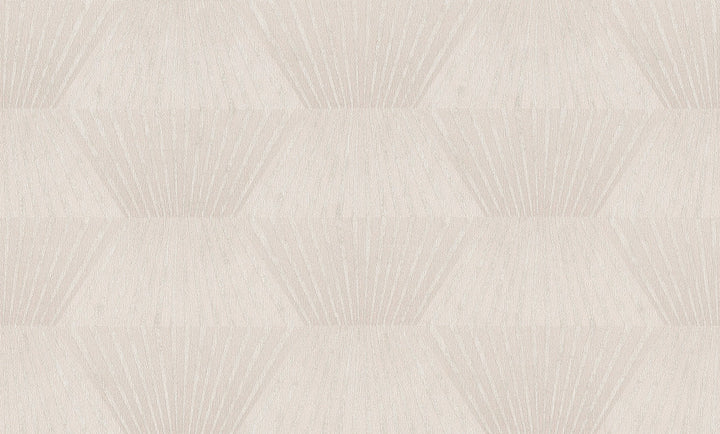 Lehnmann Cream Geo Wallpaper by Advantage Titanium Covers about 57.5 square feet Germany Unpasted 12.6-in repeat, straight match 20.9-in by 33-ft long roll - Fabric Carolina -
