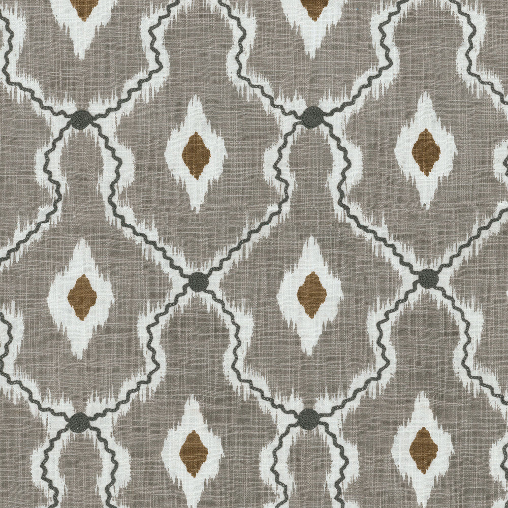 Ikat Stitchery Shadow 408460 by PKL Studio Fabric - BASE: 100% COTTON, EMB: 100% COTTON INDIA 18000 Horizontal: 13.5 and Vertical: 8.75 55 - Fabric Carolina -