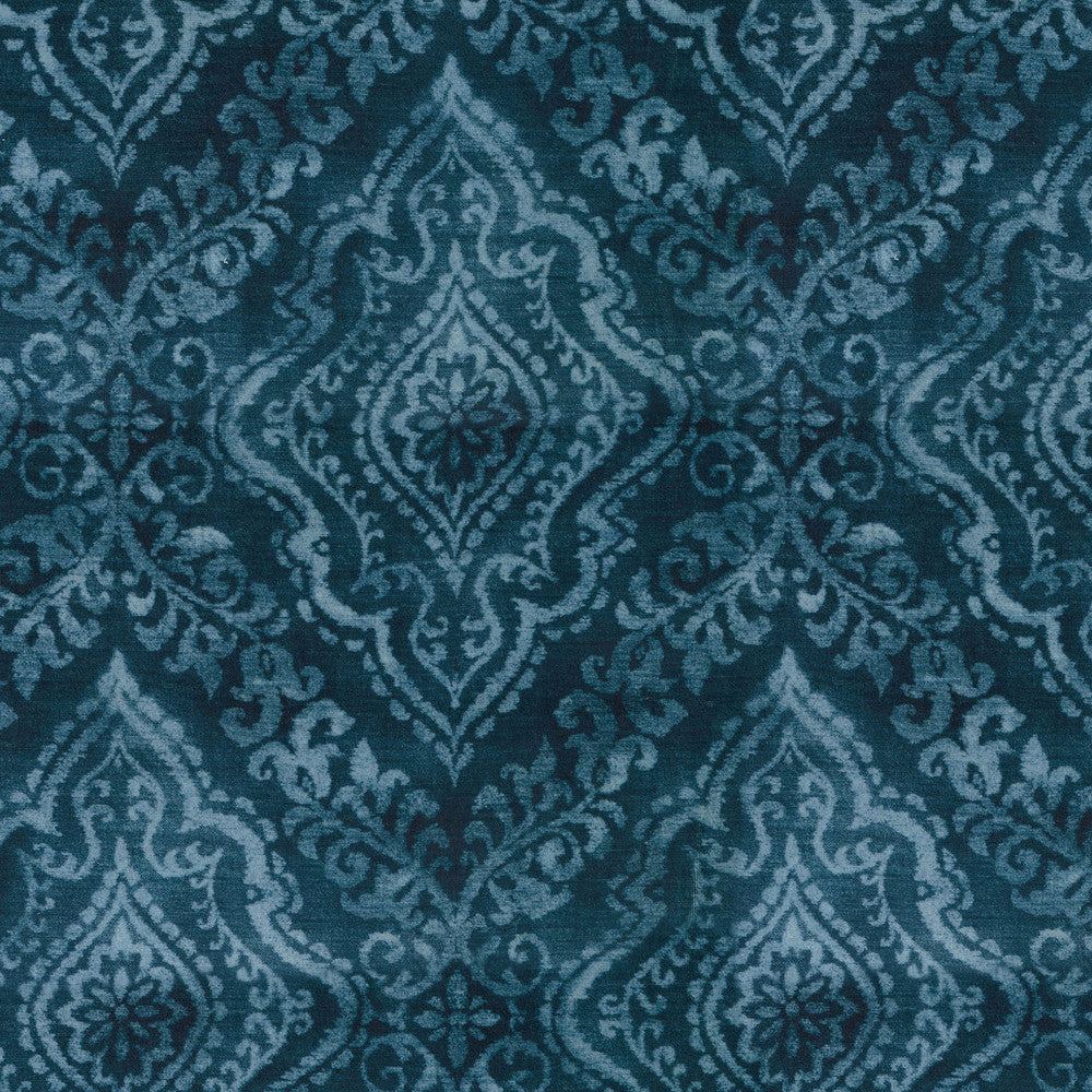 Diamond Damask Indigo 408482 by PKL Studio Fabric - 19% Polyester 54% Viscose 27% Cotton INDIA 51000 Horizontal: 6.75 and Vertical: 25.25 54 - Fabric Carolina -