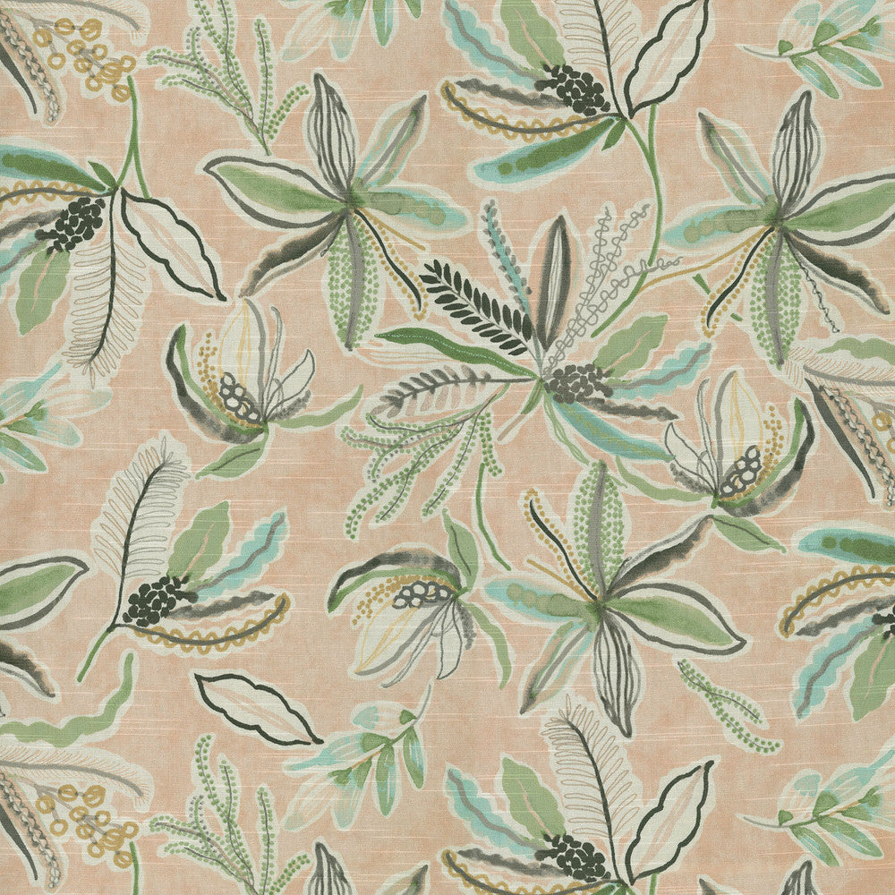 Sunny Daze Blush 408622 by PKL Studio Fabric - Base:83% Polyester 11% Cotton 6% Linen Embroid:100% Rayon China 39000 Horizontal: 27 and Vertical: 25.25 54 - Fabric Carolina -