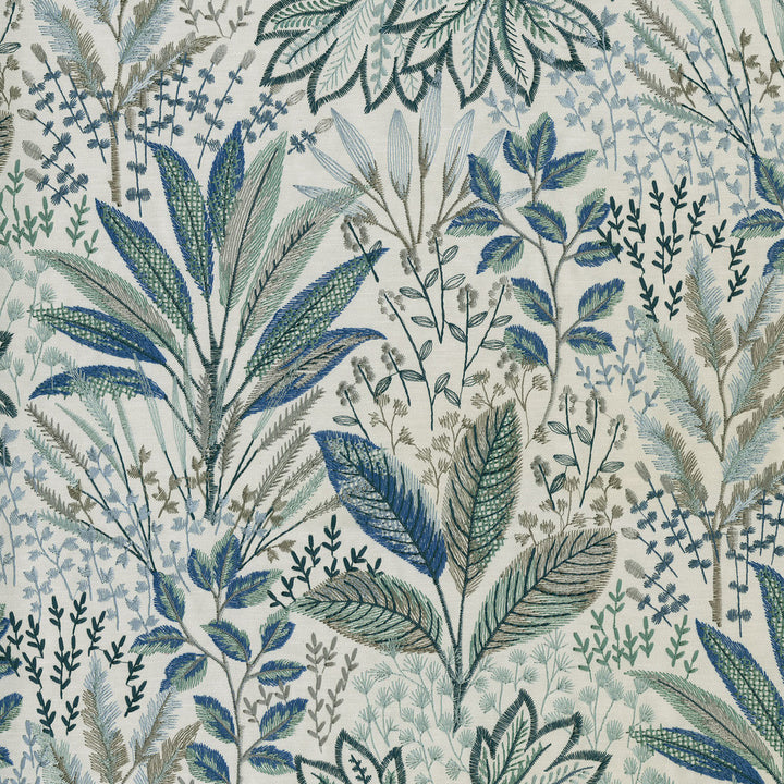 Amazonia Emb Lagoon 408771 by PKL Studio Fabric - 70% Rayon 30% Linen Embroid:100% Rayon India 46000 Horizontal: 26 and Vertical: 18 Base: 54" Emb: 52" - Fabric Carolina -