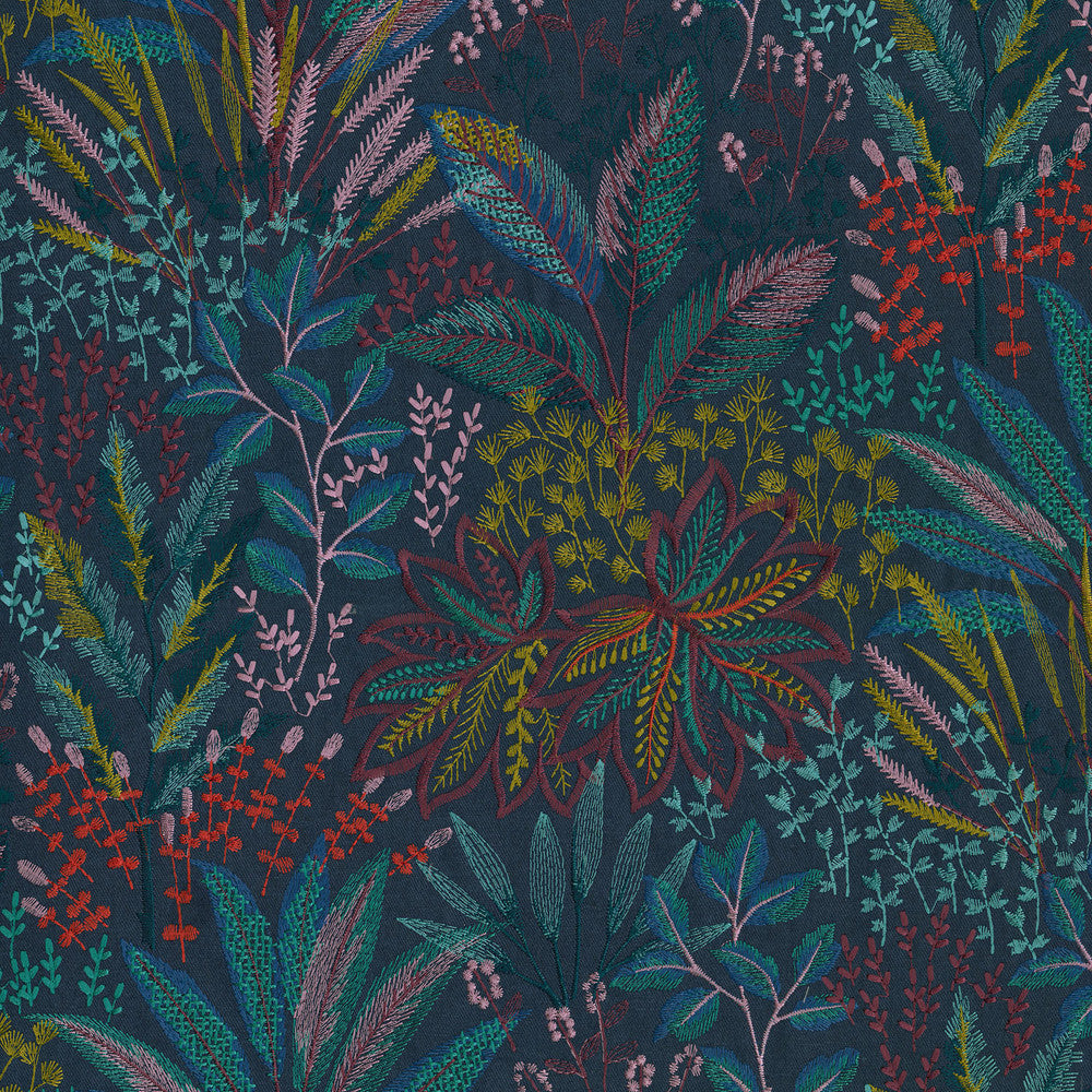 Amazonia Emb Multi 408772 by PKL Studio Fabric - Base: 73% Polyester 27% Cotton Emb: 100% Rayon India 46000 Horizontal: 26 and Vertical: 18 Base: 54" Emb: 52" - Fabric Carolina -