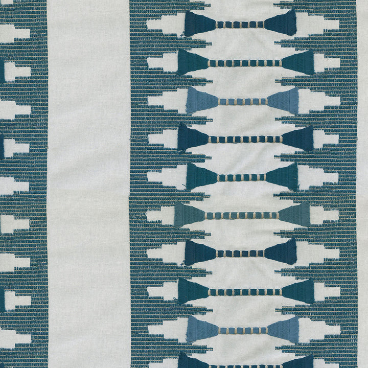 Le Souk Emb Lapis 408822 by PKL Studio Fabric - Base: 100% Cotton Emb: 60% Cotton 40% Polyester India 51000 Horizontal: 14.5 and Vertical: 12.25 57" Base 51" emb. - Fabric Carolina -