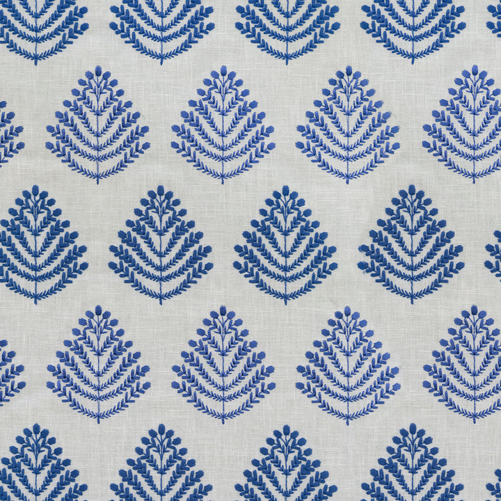 Royal Fern Emb Capri 408840 by PKL Studio Fabric - 51%Polyester 49% Cotton Embroid:50% Poly 50% Rayon INDIA 51000 Horizontal: 3.125 and Vertical: 6 54 - Fabric Carolina -