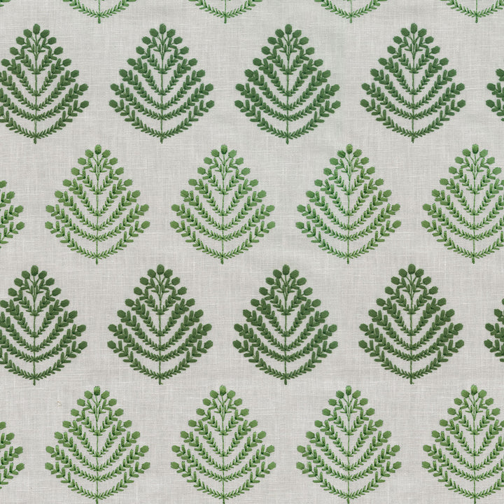Royal Fern Emb Leaf 408841 by PKL Studio Fabric - 55% Linen 45% Cotton India 51000 Horizontal: 3.13 and Vertical: 6 Base: 54" Emb: 51" - Fabric Carolina -