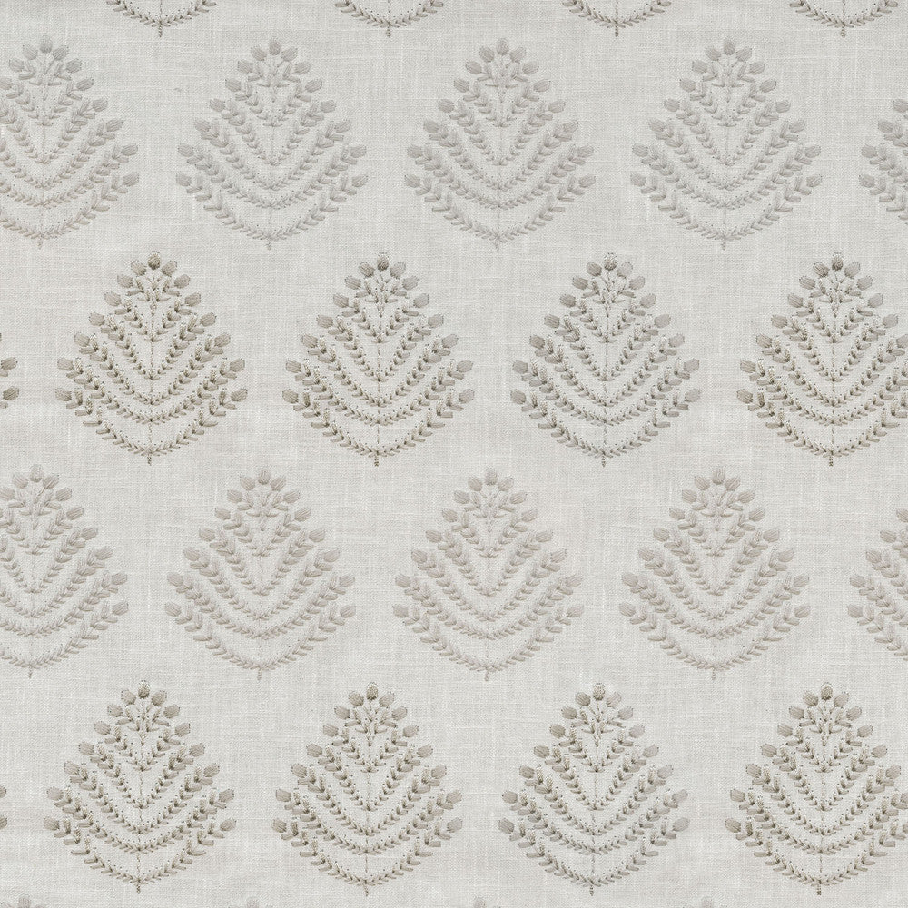 Royal Fern Emb Silver 408842 by PKL Studio Fabric - 51% Polyester 49% Cotton Embroid:50% Poly 50% Rayon INDIA 51000 Horizontal: 3.125 and Vertical: 6 54 - Fabric Carolina -