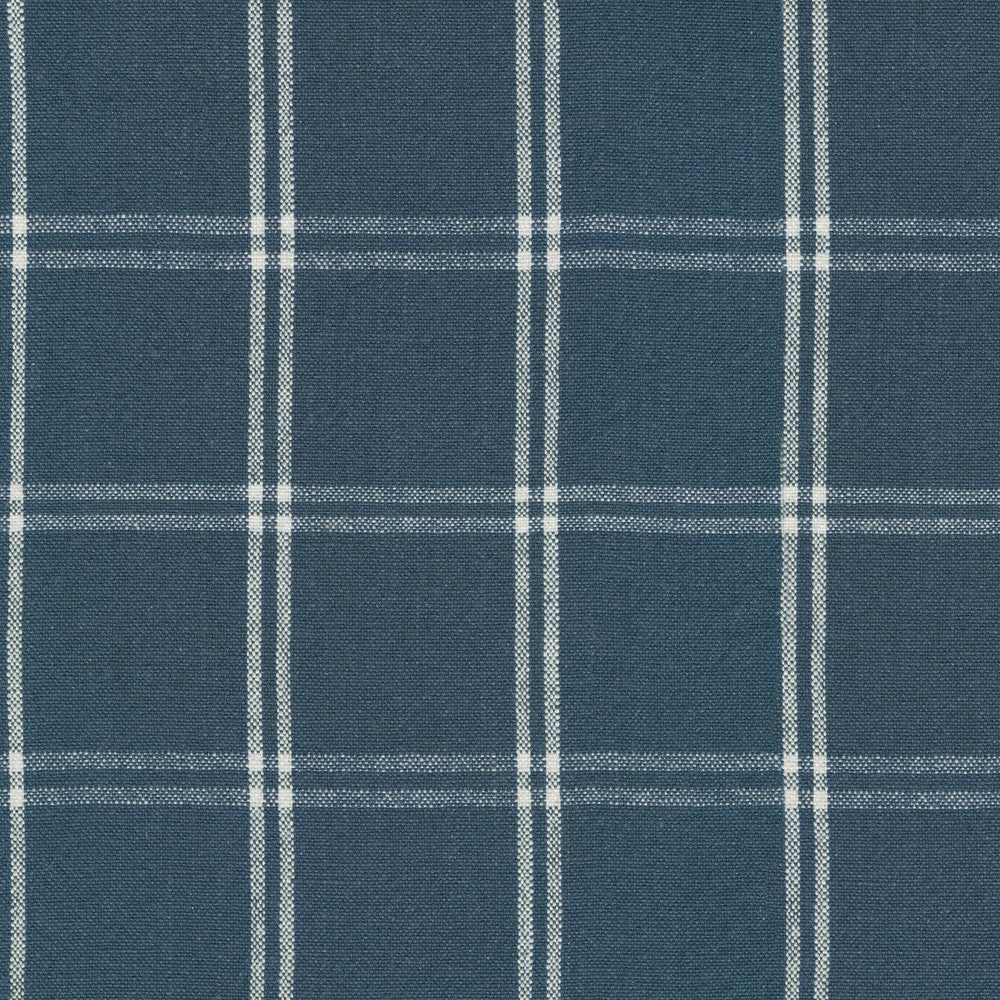 Brent Plaid Marine 408890 by PKL Studio Fabric - 55%Linen 45%Cotton CHINA 30000 Horizontal: 3.5 and Vertical: 3.5 54 - Fabric Carolina -