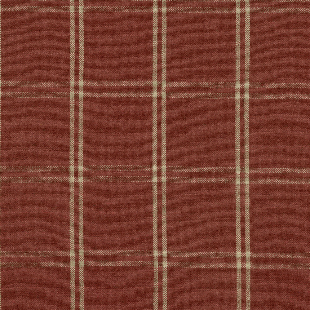 Brent Plaid Cinnabar 408891 by PKL Studio Fabric - 55% Linen 45% Cotton China 30000 Horizontal: 3.5 and Vertical: 3.5 54 - Fabric Carolina -