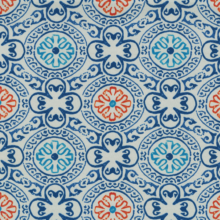 Bali Block Print Porcelain 408911 by PKL Studio Outdoor Fabric - 76% Rayon 24% Polyester Pakistan 51000 Horizontal: 6.75 and Vertical: 6.31 54 - Fabric Carolina -