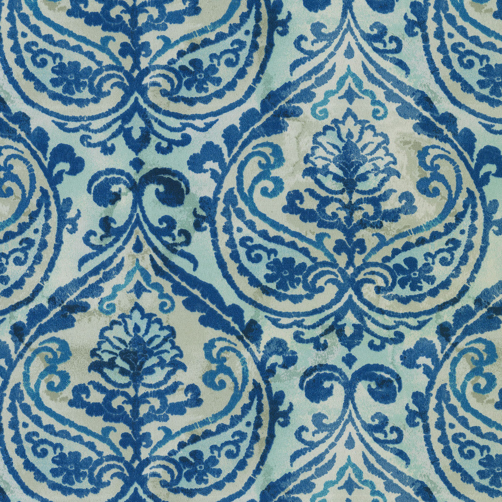 Summer Medallion Marine 408920 by PKL Studio Outdoor Fabric - 100% Spun Polyester Pakistan 51000 Horizontal: 6.75 and Vertical: 12.63 54 - Fabric Carolina -