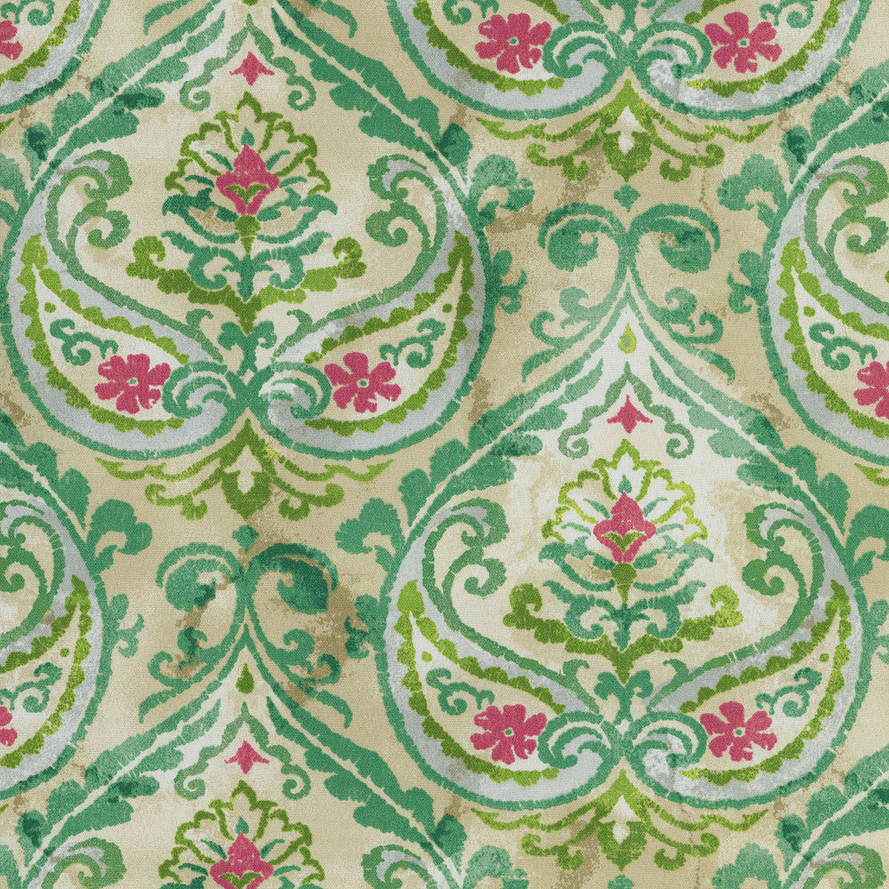 Summer Medallion Leaf 408921 by PKL Studio Outdoor Fabric - 100% Spun Polyester Pakistan 51000 Horizontal: 6.75 and Vertical: 12.63 54 - Fabric Carolina -