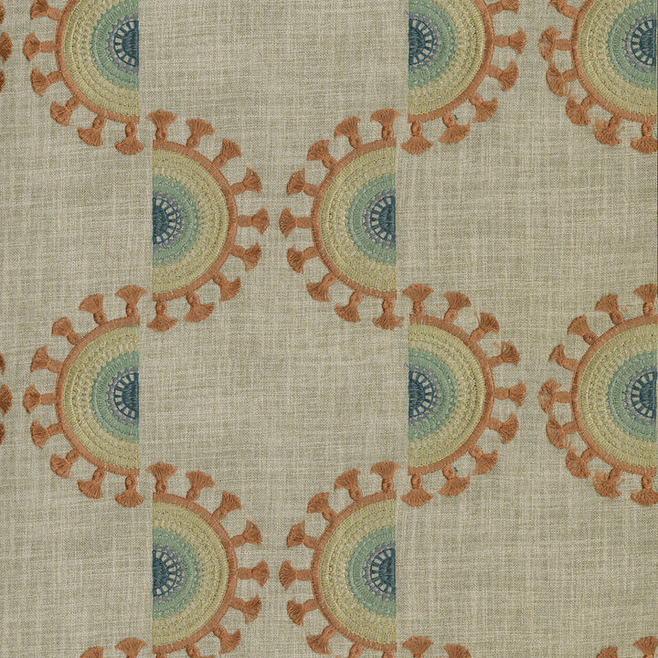 Solara Emb Sunset 408990 by PKL Studio Fabric - Base: 100% Polyester Emb: 100% Polyester India 50000 Horizontal: 12.75 and Vertical: 9.25 54" Base 52" emb. - Fabric Carolina -