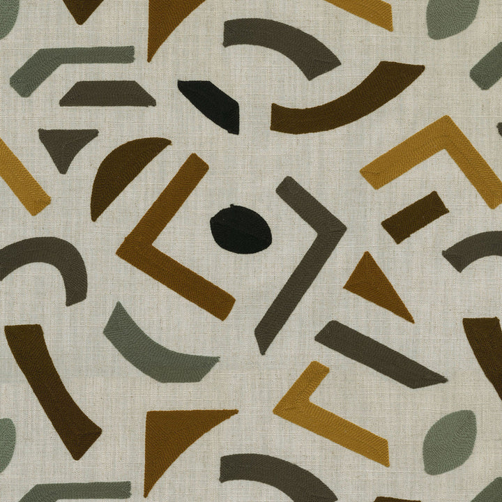 Oslo Emb Toffee 409031 by PKL Studio Fabric - Base: 90% Polyester 10% Linen Emb: 100% Acrylic India 12000 Horizontal: 14.5 and Vertical: 15.5 Base: 57" Emb: 52" - Fabric Carolina -
