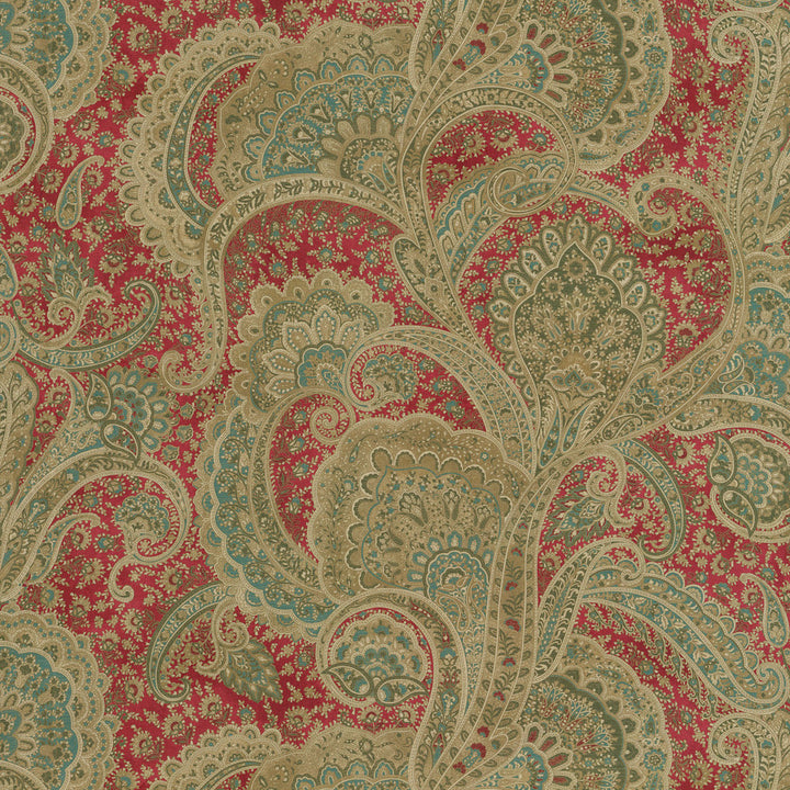 Sultan's Paisley Cerise 409260 by PKL Studio Fabric - 65% Polyester 20% Acrylic 15% Linen Korea 51000 Horizontal: 27 and Vertical: 25.25 54 - Fabric Carolina -