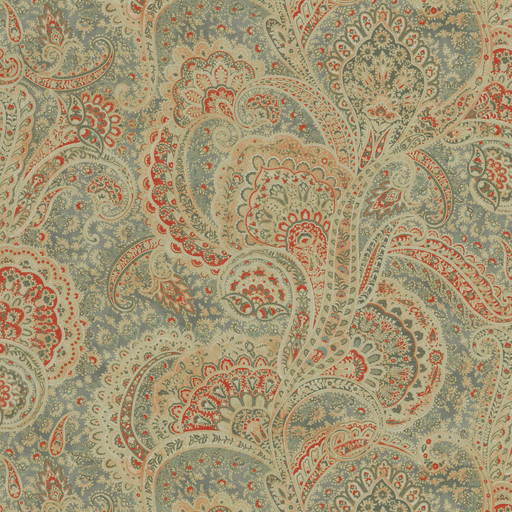Sultan's Paisley Ember 409261 by PKL Studio Fabric - 65% Polyester 20% Acrylic 15% Linen Korea 51000 Horizontal: 27 and Vertical: 25.25 54 - Fabric Carolina -