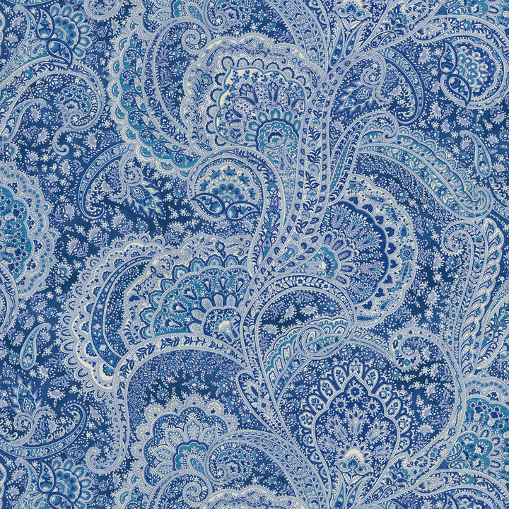 Sultan'S Paisley Lapis 409262 by PKL Studio Fabric - 100% Cotton DIGITAL PRINT KOREA 51000 Horizontal: 27 and Vertical: 25.25 54 - Fabric Carolina -