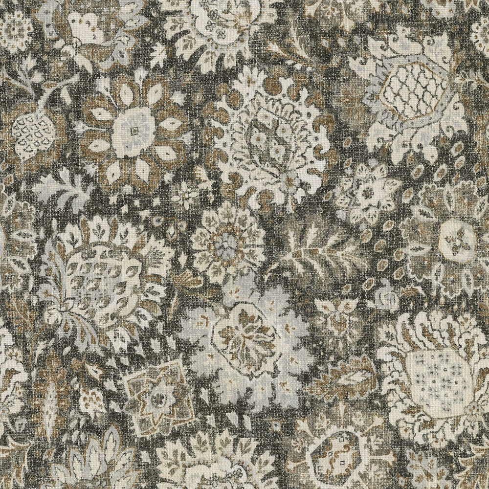 Heriz Medallions Midnight 409322 by PKL Studio Fabric - Base:80% Polyester 20% Rayon Back:100% Latex CHINA 51000 Horizontal: 27 and Vertical: 27 54 - Fabric Carolina -