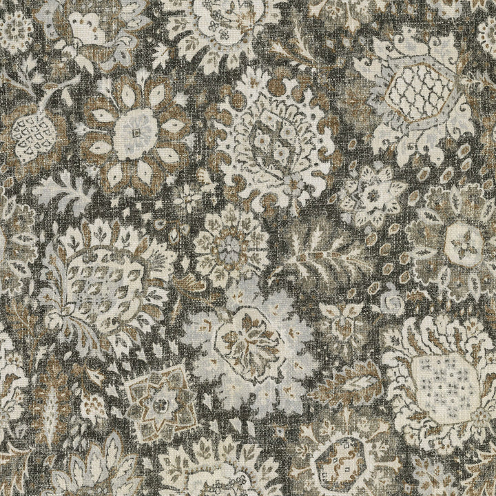 Heriz Medallions Midnight 409322 by PKL Studio Fabric - Base:80% Polyester 20% Rayon Back:100% Latex CHINA 51000 Horizontal: 27 and Vertical: 27 54 - Fabric Carolina -