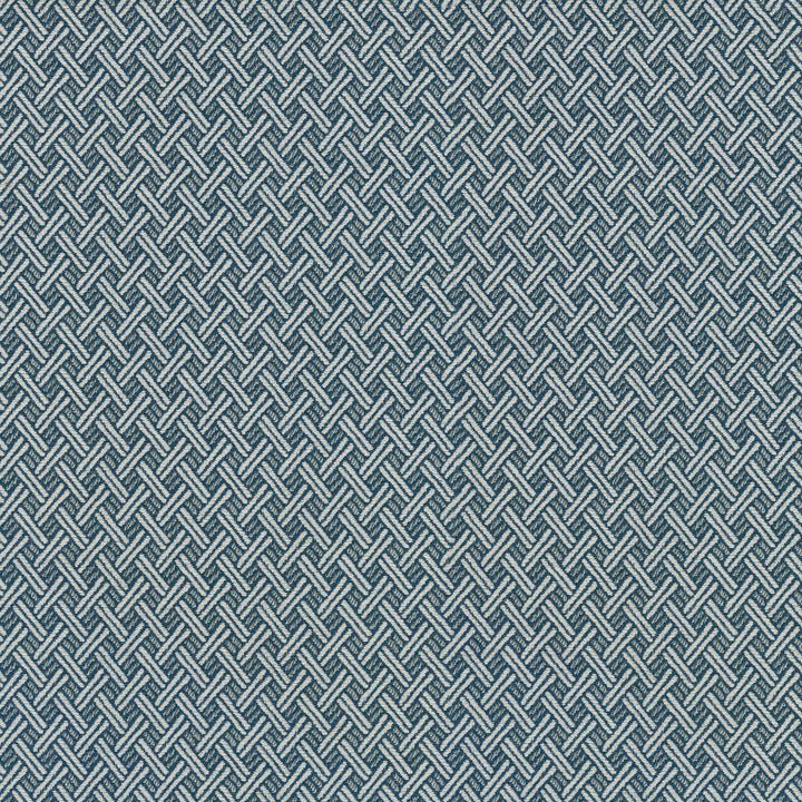 Fretwork Indigo 409381 by Performance Fabric - Base:73% Cotton 27% Polyester Back:100% light Acrylic CHINA 30000 Horizontal: 0.625 and Vertical: 0.75 54 - Fabric Carolina -
