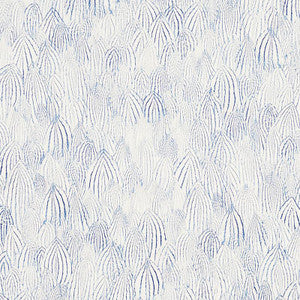 Feathers Indigo 5008611 by Schumacher Wallpaper