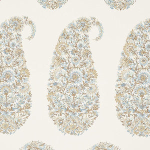 Shirala Paisley Aqua 5009971 by Schumacher Wallpaper