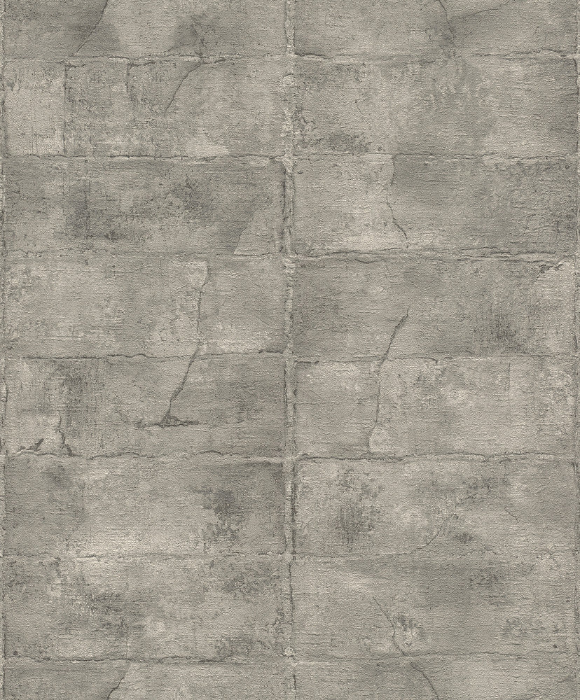 Clay Grey Stone Wallpaper by Advantage Concrete Covers about 57.5 square feet 20.9-in by 33-ft long roll Unpasted 3.5 - Fabric Carolina -